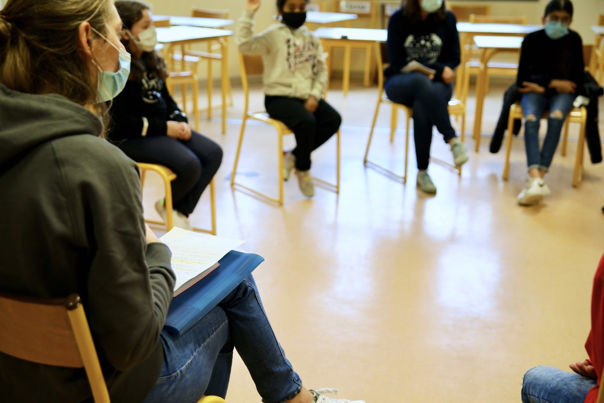 Photo d'atelier au collège Rostand