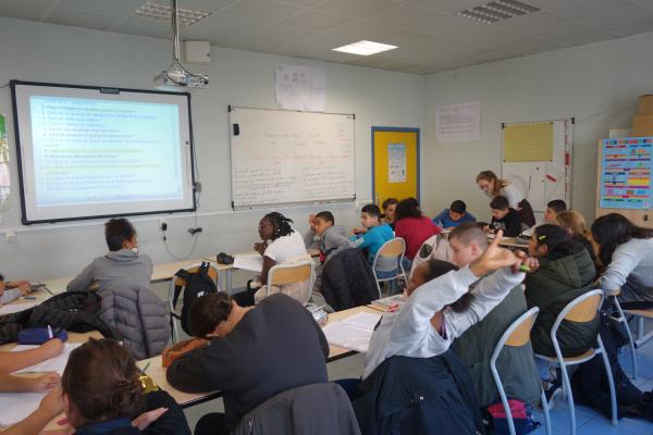 Photo d'atelier au collège Jaubert